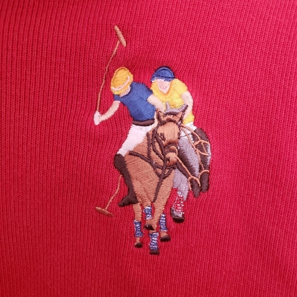 U.S. Polo Assn Red Half Zip Up Sweater - Picture 12 of 14